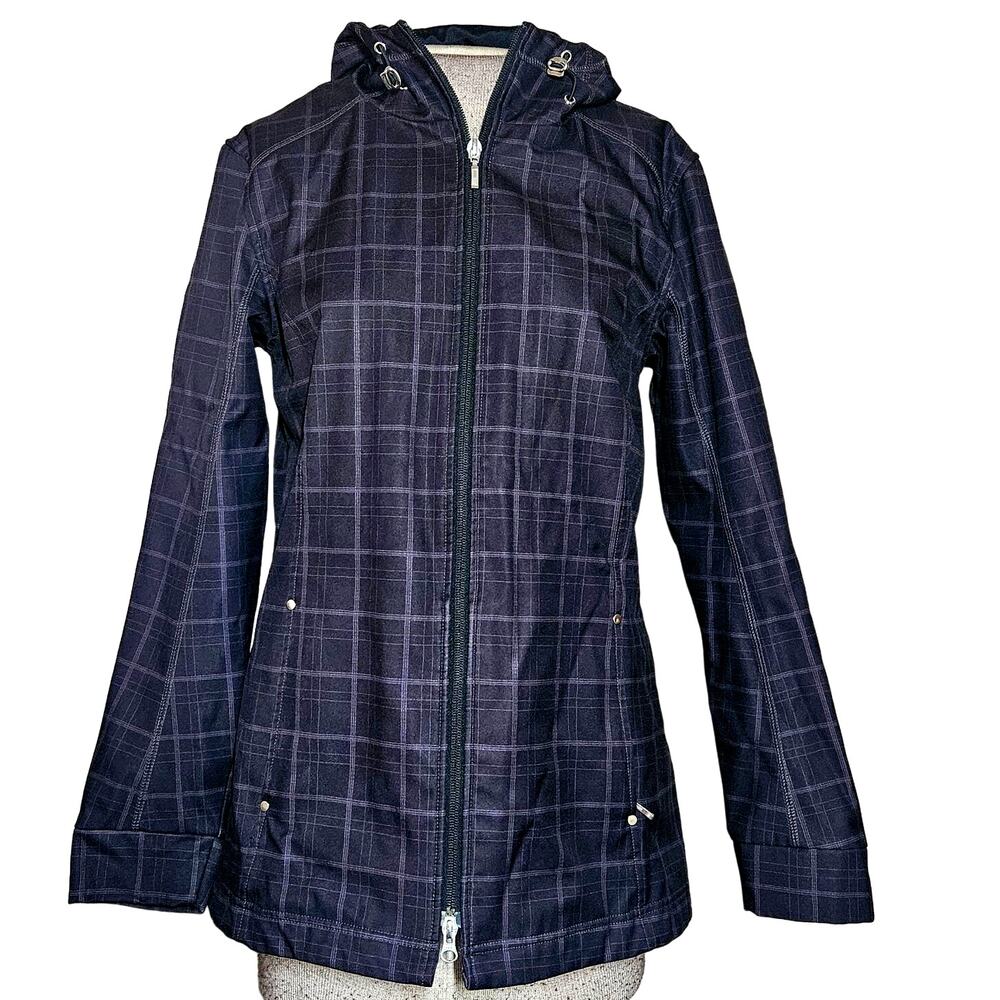 Sunice Plaid Full Zip Windbreaker Jacket with Hood Size Medium